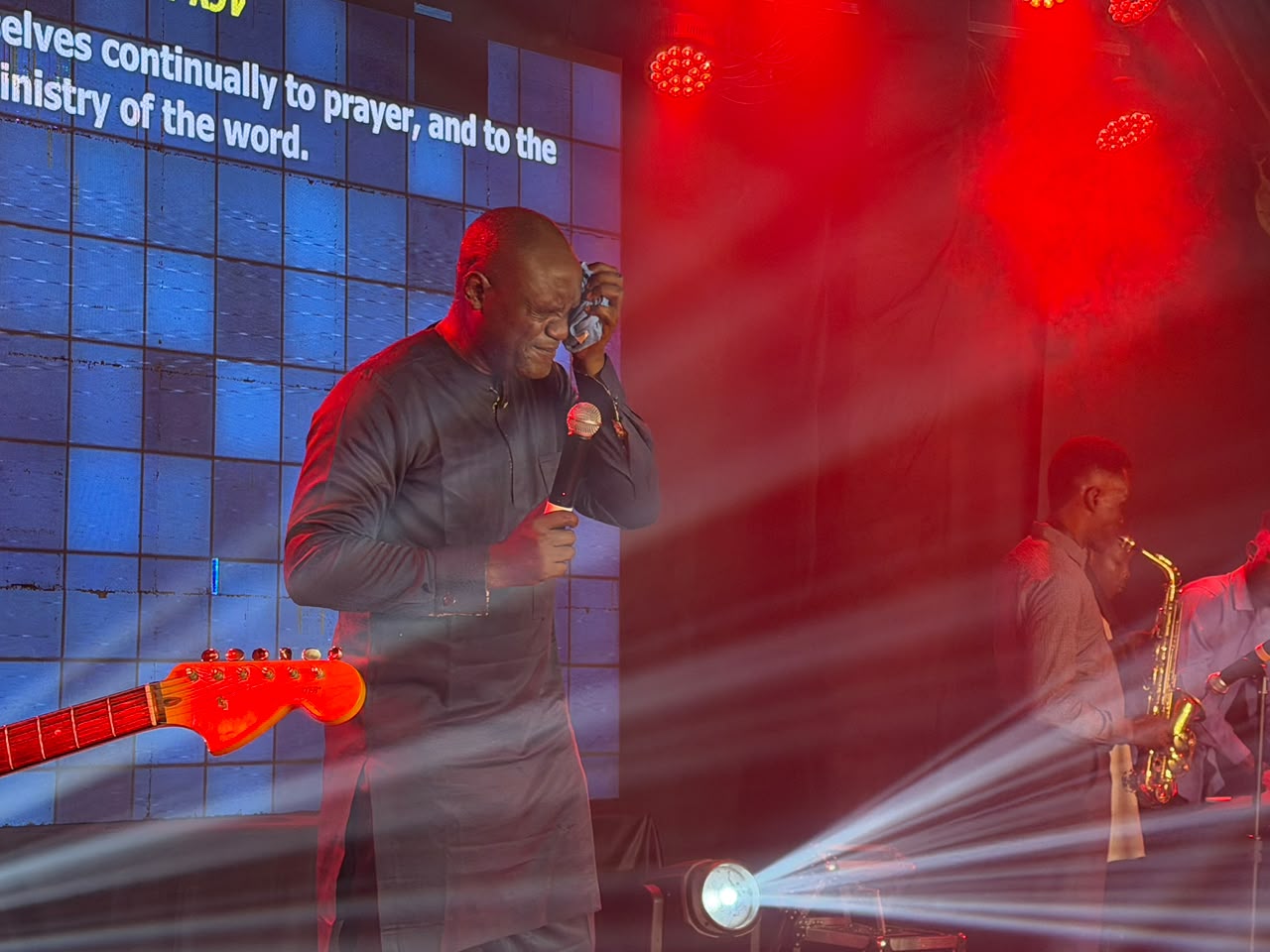 Apostle Lawrence Laniyi moved to tears while ministering the word