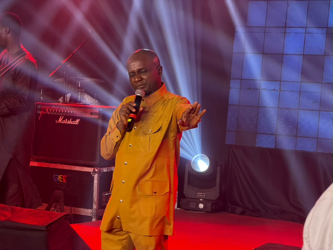 Apostle Lawrence Laniyi ministering during a gathering